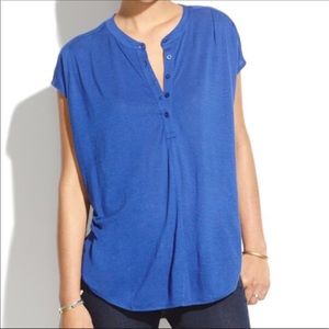 Madewell Linen/Viscose Drapery Fit Henley Shirt